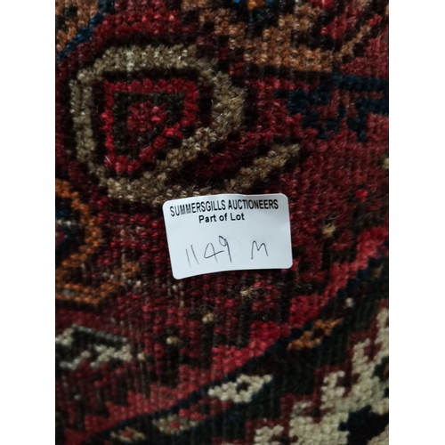 1149m - 2 x vintage rug 2m x 1.8m slightly faded colours red, gold and blues