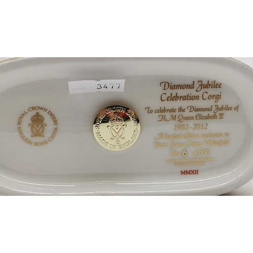 208 - Royal Crown Derby Paperweight Diamond Jubilee Celebration Corgi - Peter Jones limited edition 6 of 5... 