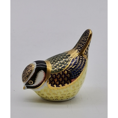 233 - Royal Crown Derby Paperweights - Finch, Blue Tit and Jenny Wren all with gold stoppersCondition Stat... 