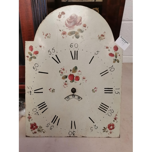 739 - x3 vintage wall clocks and painted clock face plus bag of clock keys