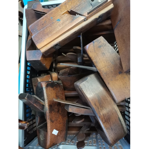 744 - Vintage planes and woodworking tools, wooden handled saws etc