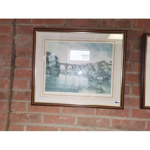 760A - x7 framed limited edition framed signed prints of Yorkshire scenes by John Sibson incl Knaresborough