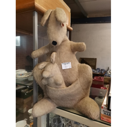 799 - Vintage toy Kangaroo with Joey in pouch 38cm Height