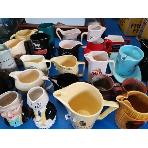 820 - Collection of Vintage Whisky jugs and character jugs incl Johnnie Walker Wade Dish and Pitcher, appr... 