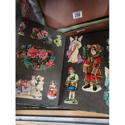 299 - Antique Scrapbook and postcard album