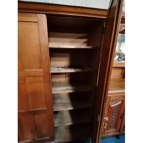 842 - Antique Oak panelled cupboard with 6 Shelves  W132cm x H184cm x D41cmCondition StatusGood: In good c... 