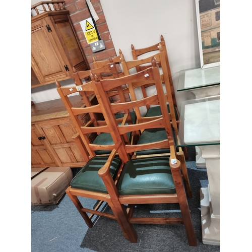 1152 - A set of  6 x Shaker style oak dining chairs