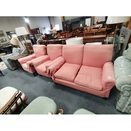 1203 - An Antique mahogany turned legged 3 piece suite Condition StatusGood: In good condition overall, but... 