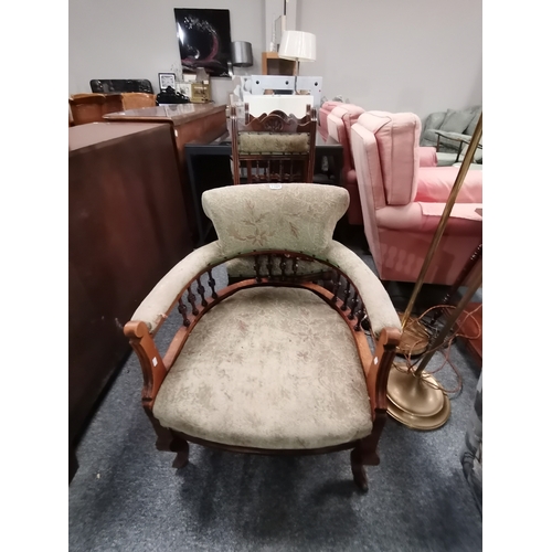 1205 - A Victorian tub chair and other chairs