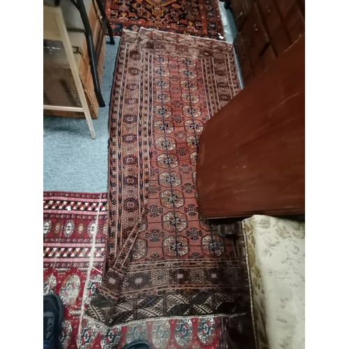 1232 - 3 x Antique rugs in mostly reds , blue and white 1.9m x 1.2m plus 1.8 x 1.3m 2m x 1.