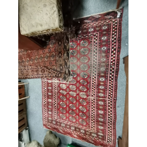 1232 - 3 x Antique rugs in mostly reds , blue and white 1.9m x 1.2m plus 1.8 x 1.3m 2m x 1.