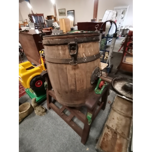 1234 - A vintage butter churn on stand made by WAIDE AND SON LEEDS