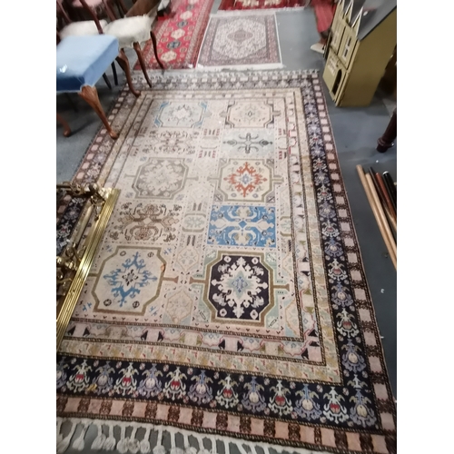 1235 - 3 x vintage rugs 2.9m x 2m with decorative multicoloured colouring, 3.4m x 70 in red plus a 1.5 x 90