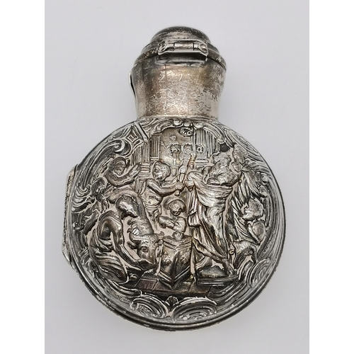 374 - A late Victorian silver cased scent bottle by William Comyns & Sons, London 1899, the hinged case ch... 