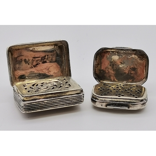 375 - A George IV silver vinaigrette by Ledsam & Vale, Birmingham 1823, rectangular with canted corners, t... 