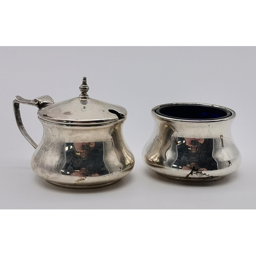 399 - A George VI silver three-piece cruet set by Hasset & Harper Ltd, Birmingham 1938, comprising salt, p... 