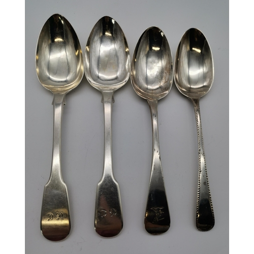 409 - Two George IV silver dessert spoons by James Barber, George Cattle II & William North, York 1825, on... 