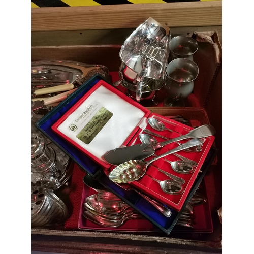 431 - A quantity of silver and silver-plate, Georgian and later, including an 18th Century silver dessert ... 