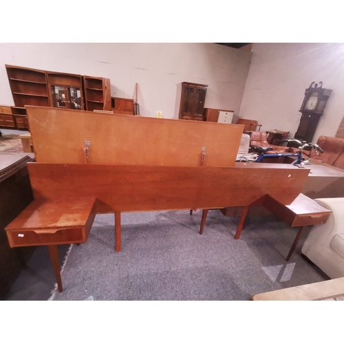 1163 - A teak G plan style kingsize headboard plus a matching dressing table/ sideboard 1.7m longCondition ... 