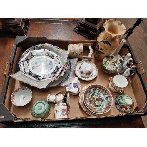 837a - A good box lot of Chinese and German porcelain inc. Noritake, Nymphenburg, Severes, Tongzhi etc