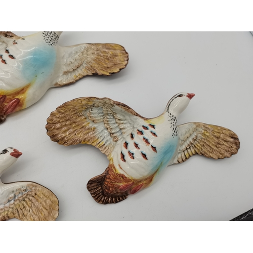 243 - Three Beswick Flying Partridge Wall Plaques each stamped to base 1188-3 1188-2 1188-1Condition Statu... 