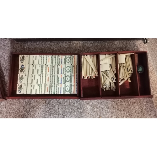 668 - Vintage Chinese Mah Jong Bamboo Game Set