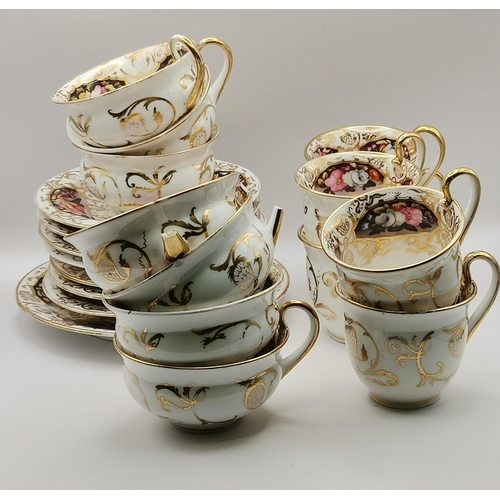 106 - A Coalport 'Felt Spar' hand painted porcelain tea service with gold gilt decoration - Tea Pot, Milk ... 