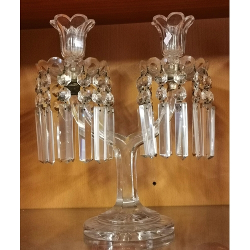 113 - Vintage Baccarat Crystal Candelabra H34cm