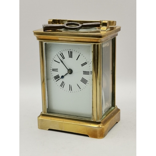 123 - Brass Carriage Clock plus small Brass Ships Propeller