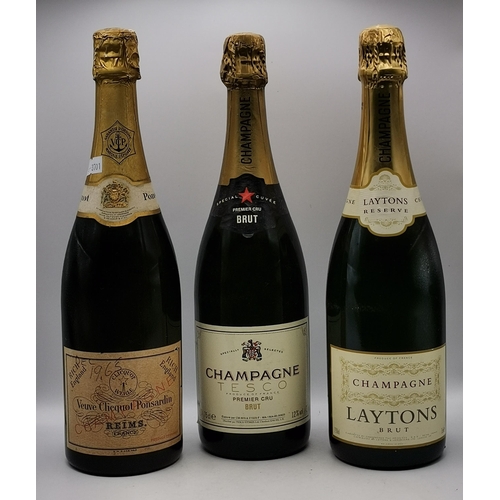 127 - Three Bottles of vintage Champagne including Laytons Reserve and Veuve Clicquot Ponsardin