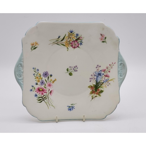 133 - Shelley 'Wild Flowers' Tea Set - x9 plates, Side Plates, Cups and Saucers, Sandwich Plate, Milk Jug ... 