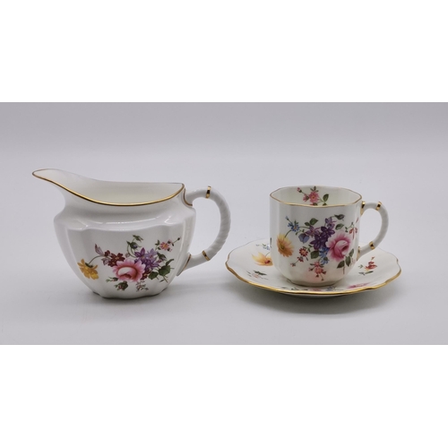 134 - Royal Crown Derby Tea Set - Derby Posies Demitasse cups and saucers (8), sugar bowl and Milk jug