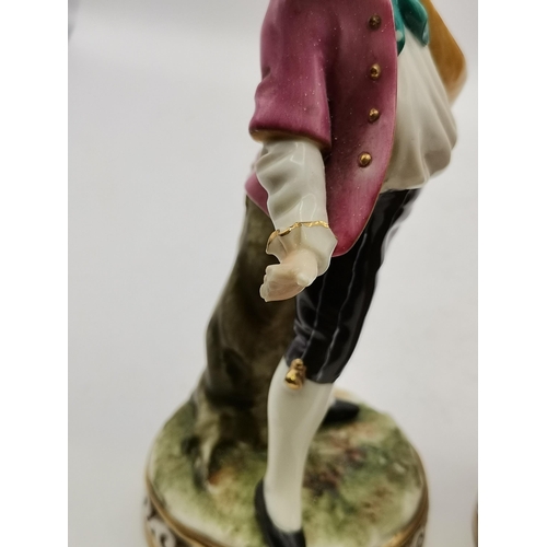 159 - x2 Dresden Porcelain figures, x2 Capo di Monte porcelain figures and Doulton 