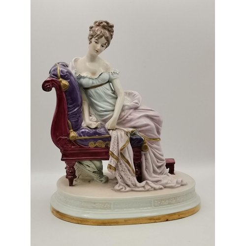 161 - German Porcelain Scheibe-Alsbach figurines of Napoleon and Josephine makers mark to base and edge