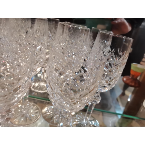 167 - A Collection of Vintage Waterford Crystal Powerscourt glasses 8 champagne glasses and 8 wine glasses