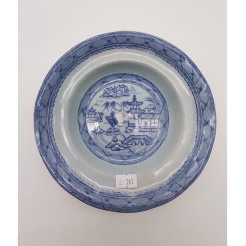 181 - A Pair of Ashworth Brothers Blue and white plates D18cm