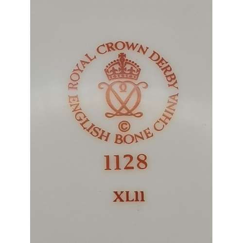 208 - Crown Derby Plate 1128 XLII with box D25cm plus Crown Derby Pin dish 1128 XLII with box