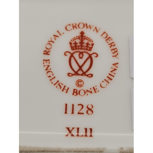 208 - Crown Derby Plate 1128 XLII with box D25cm plus Crown Derby Pin dish 1128 XLII with box