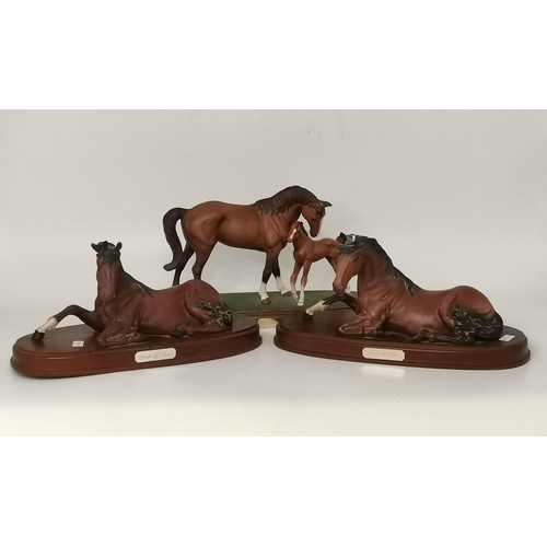 209 - Three Royal Doulton Figurines of Horses x2 'Spirit of Peace' and 'First Born'; together with another... 