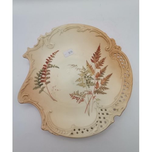 220 - Royal Worcester Cream ware fern dish pattern 1426 22cm diameter plus Pot Pourri dish with pierced la... 