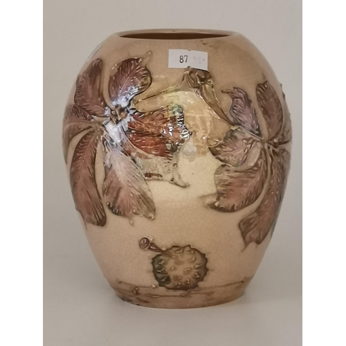 226 - Moorcroft Vase - Horse Chestnut leaf and Conker pattern inscribed on base B.Moorcroft 2001 or 2007 (... 