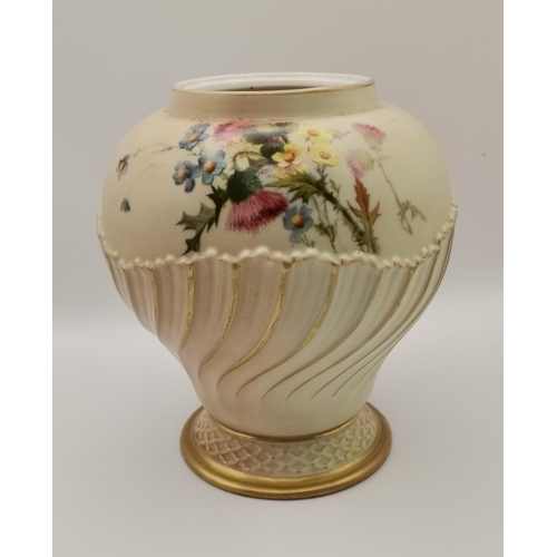 227 - Royal Worcester Jar purple stamp RN227309 1720 H16.5cm no lid, Royal Worcester Blush Ivory Pot Pourr... 