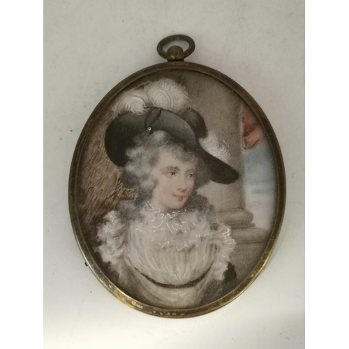 238 - Antique Miniature of young lady