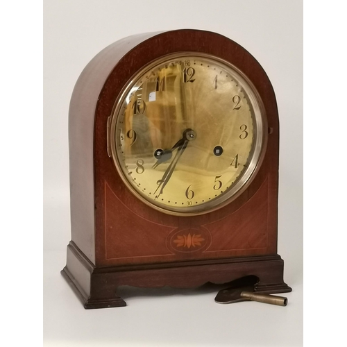 31 - Two Inlaid Mantel clocks one stamped Wurttemberg and one Stamped WML Gilbert clocks