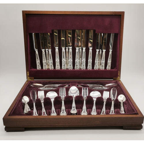 72 - A silver-plated canteen of flatware for eight persons by Viners of Sheffield, King's pattern, compri... 