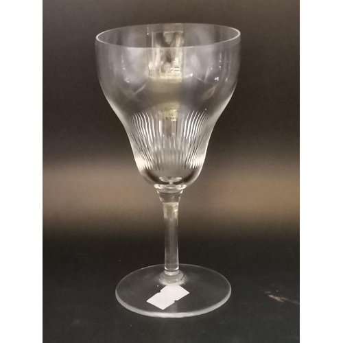 90 - Vintage wine glasses (5) and claret jug