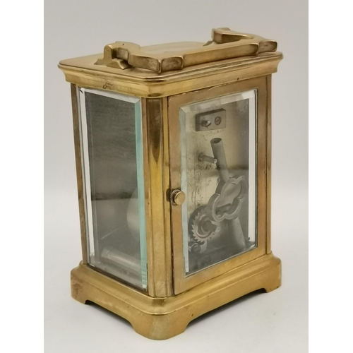 92 - Brass Carriage clock H10.5cm