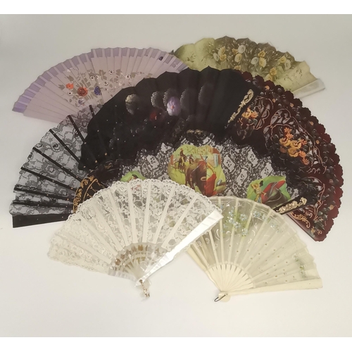 257 - A collection antique fans (8)