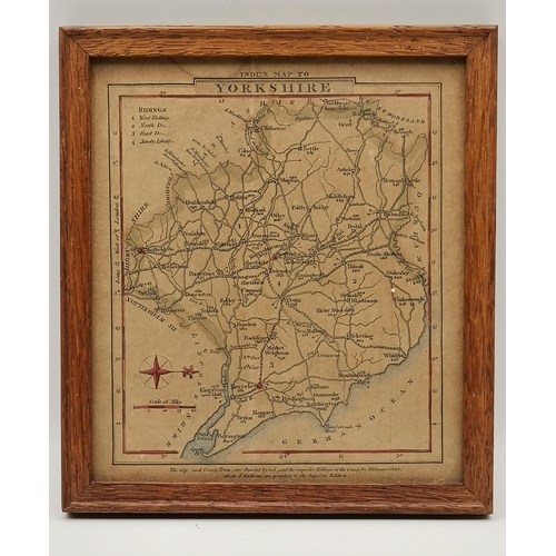 278 - Three antique miniature hand-coloured maps, of Yorkshire, Cornwall, and Wiltshire, each framed. (3) ... 