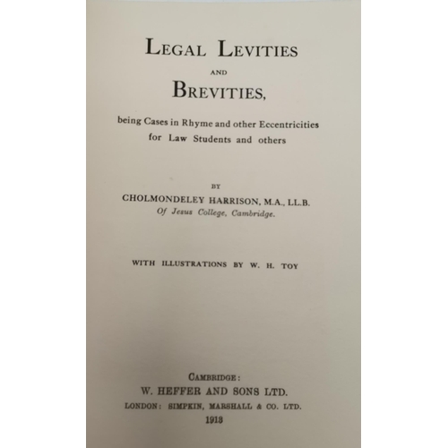 280 - Harrison (Cholmondeley), M.A., LL.B., 'Legal Levities & Brevities', printed by W. Heffer & Sons Ltd,... 